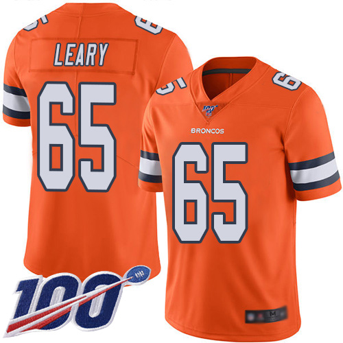 Men Denver Broncos #65 Ronald Leary Limited Orange Rush Vapor Untouchable 100th Season Football NFL Jersey